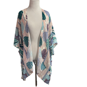 Floral Open-Front Kimono/Cardigan